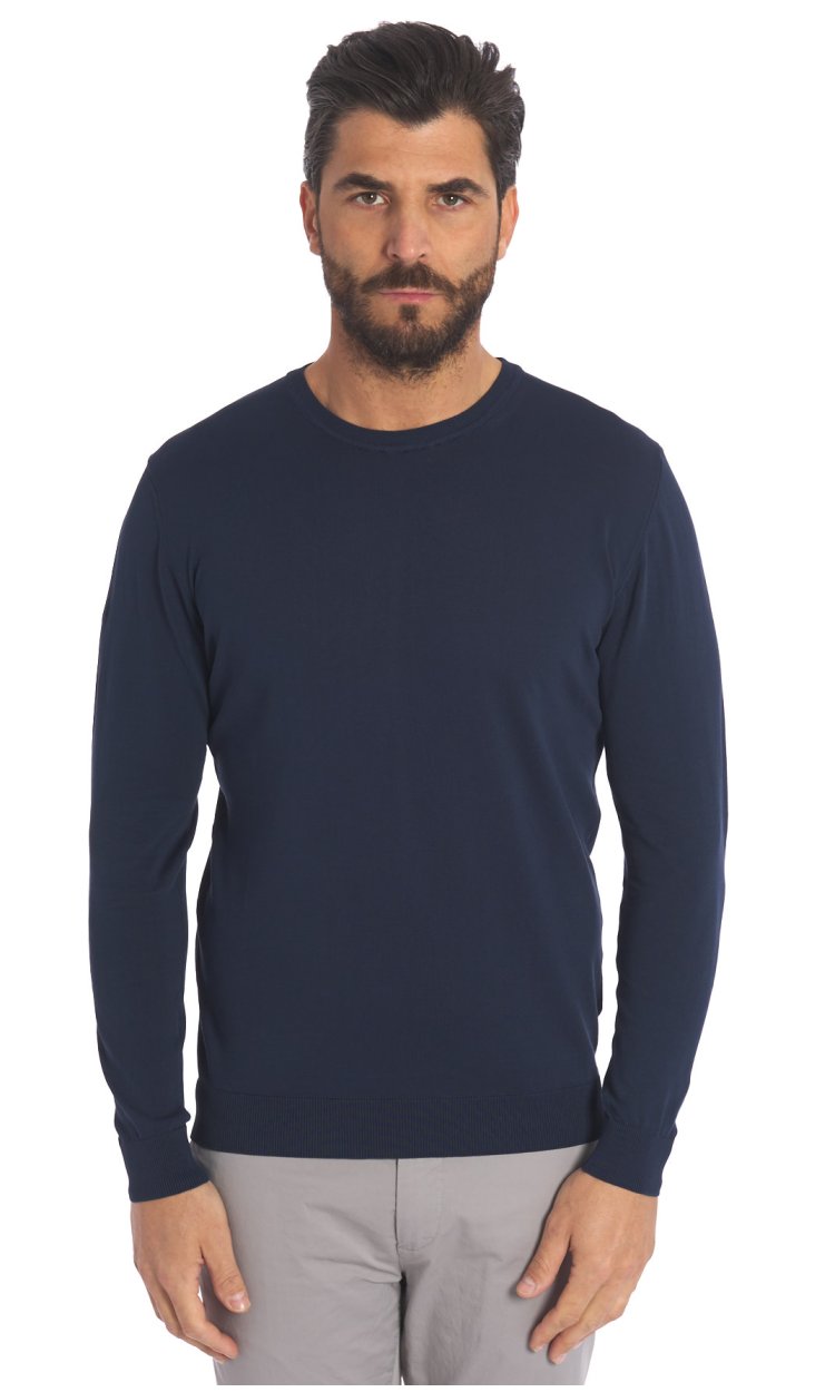 ROUND NECK PURE COTTON SWEATER PRIVATI FIRENZE