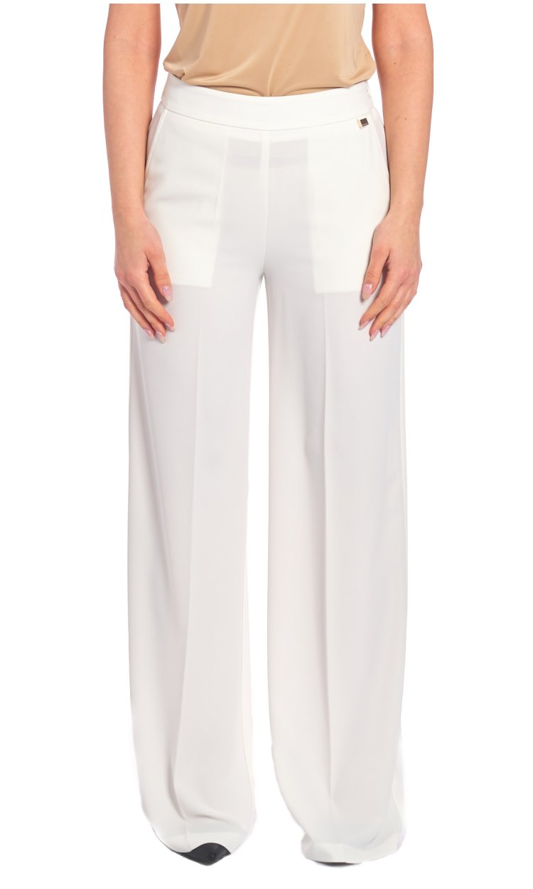 LUCKYLU WHITE STRETCH WIDE PANTS