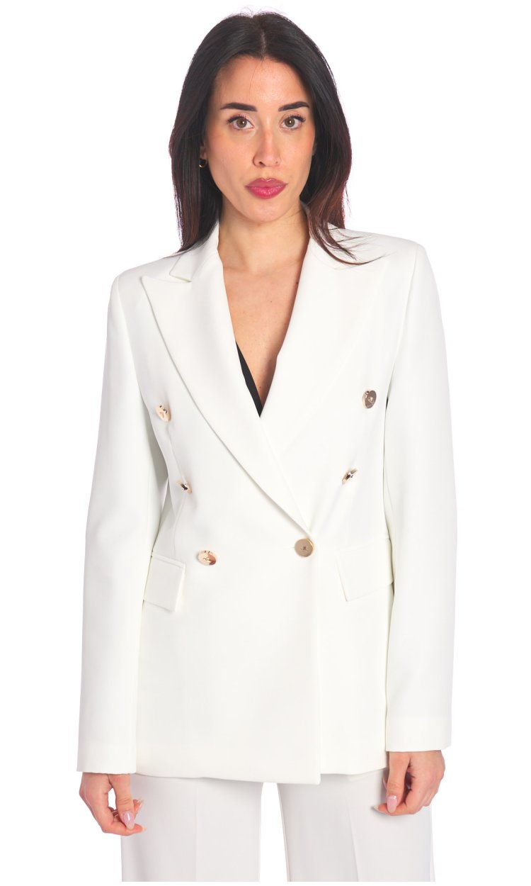 LUCKYLU DOUBLE BREASTED WHITE JACKET
