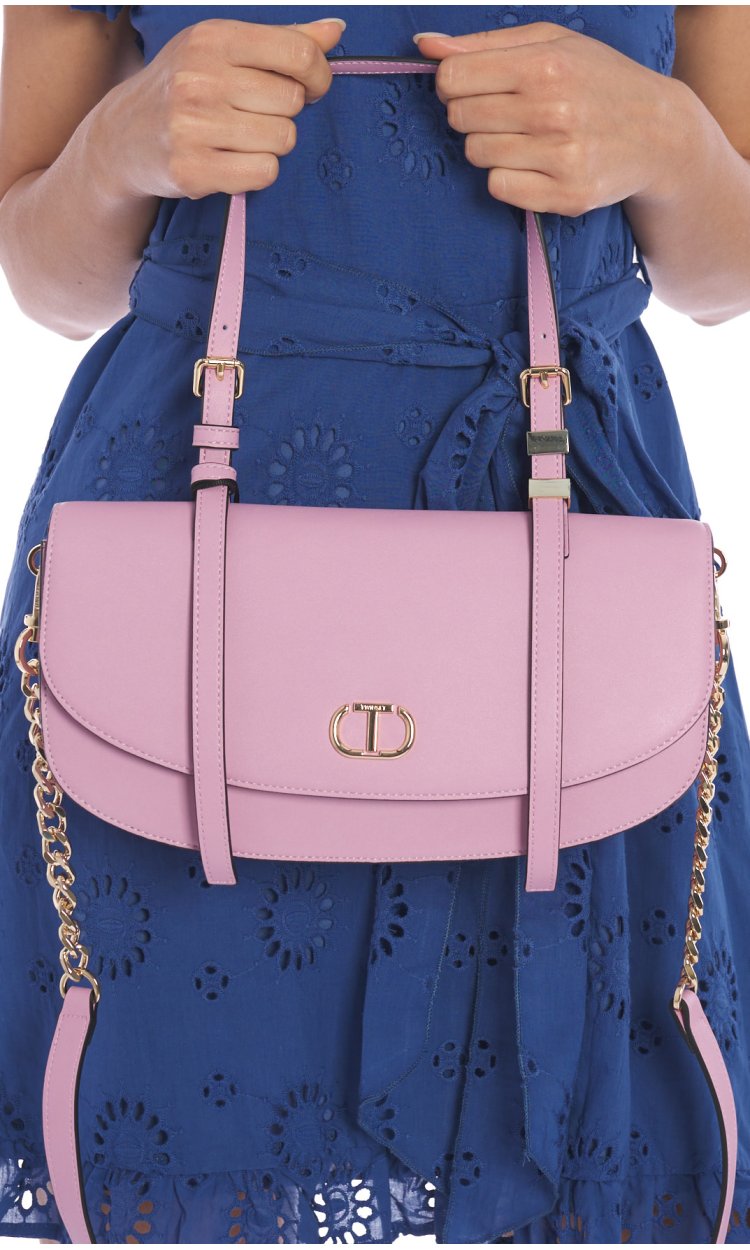 TWINSET SHOULDER BAG WITH FLAP AND LOGO