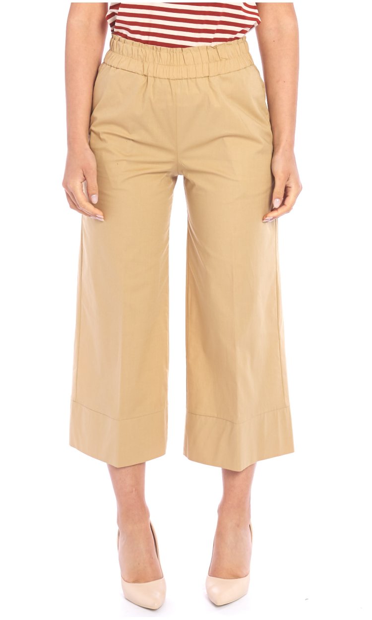 MARIA BELLENTANI CROPPED TROUSERS WITH ELASTIC
