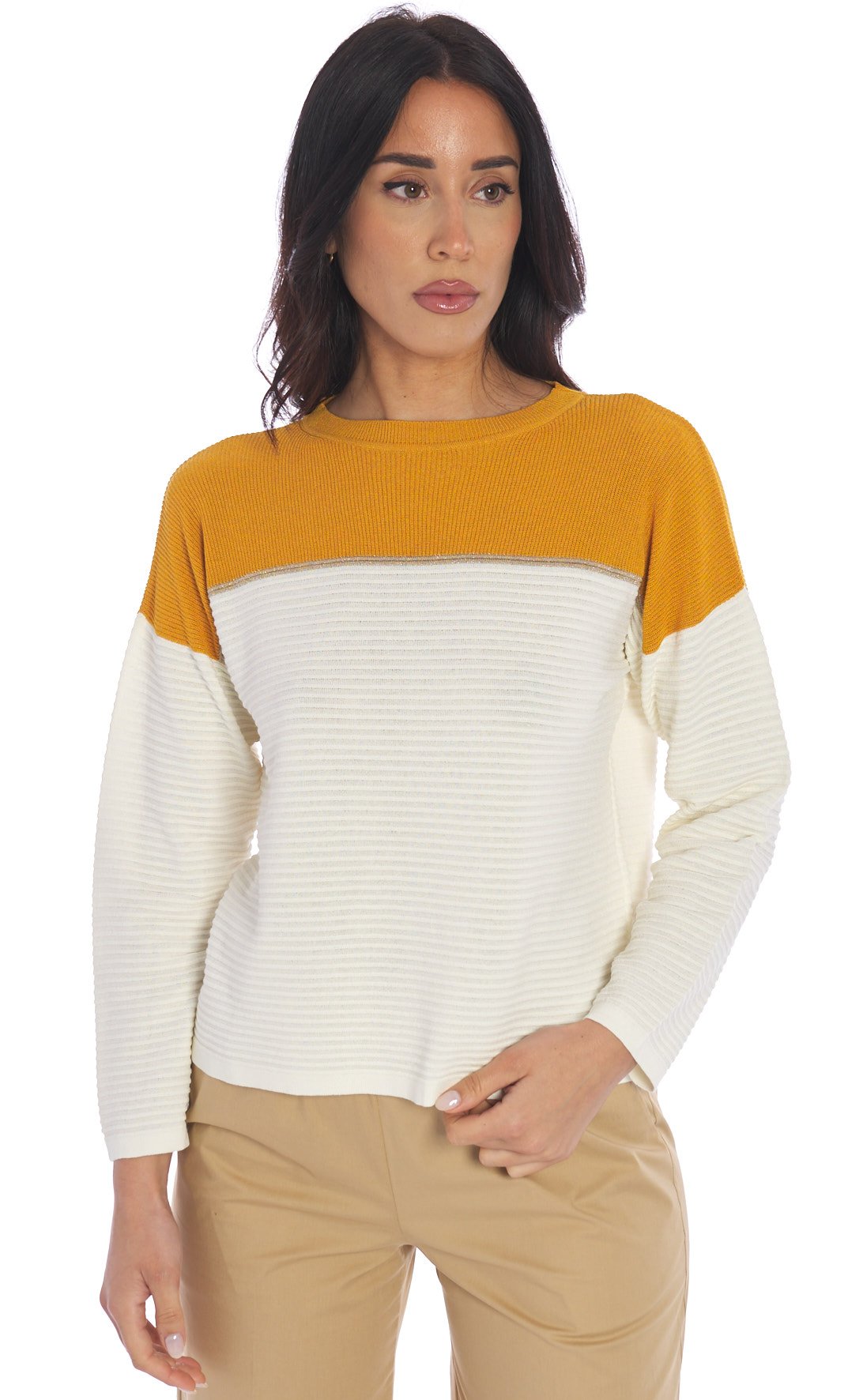 Top ACTITUDE TWINSET Woman color Yellow Cream