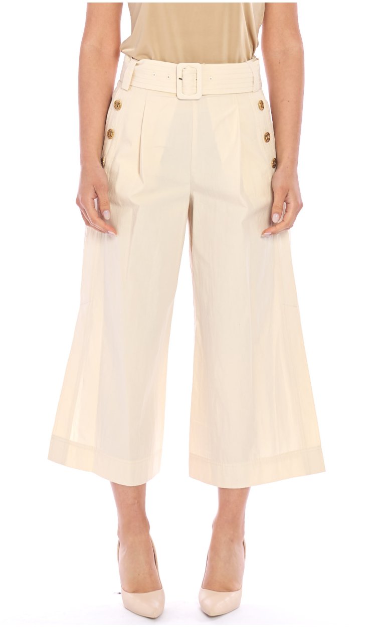 TWINSET CROPPED PANTS WITH BELT