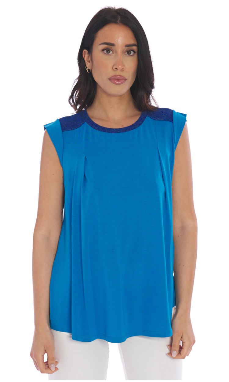MARIA BELLENTANI TANK TOP WITH LUREX FINISHES