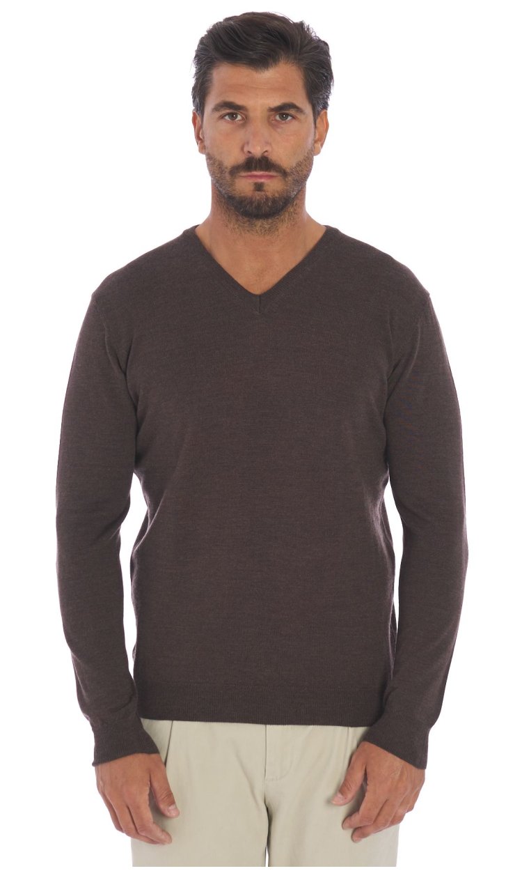 V NECK SWEATER PRIVATI FIRENZE PURE EXTRAFINE MERINO WOOL