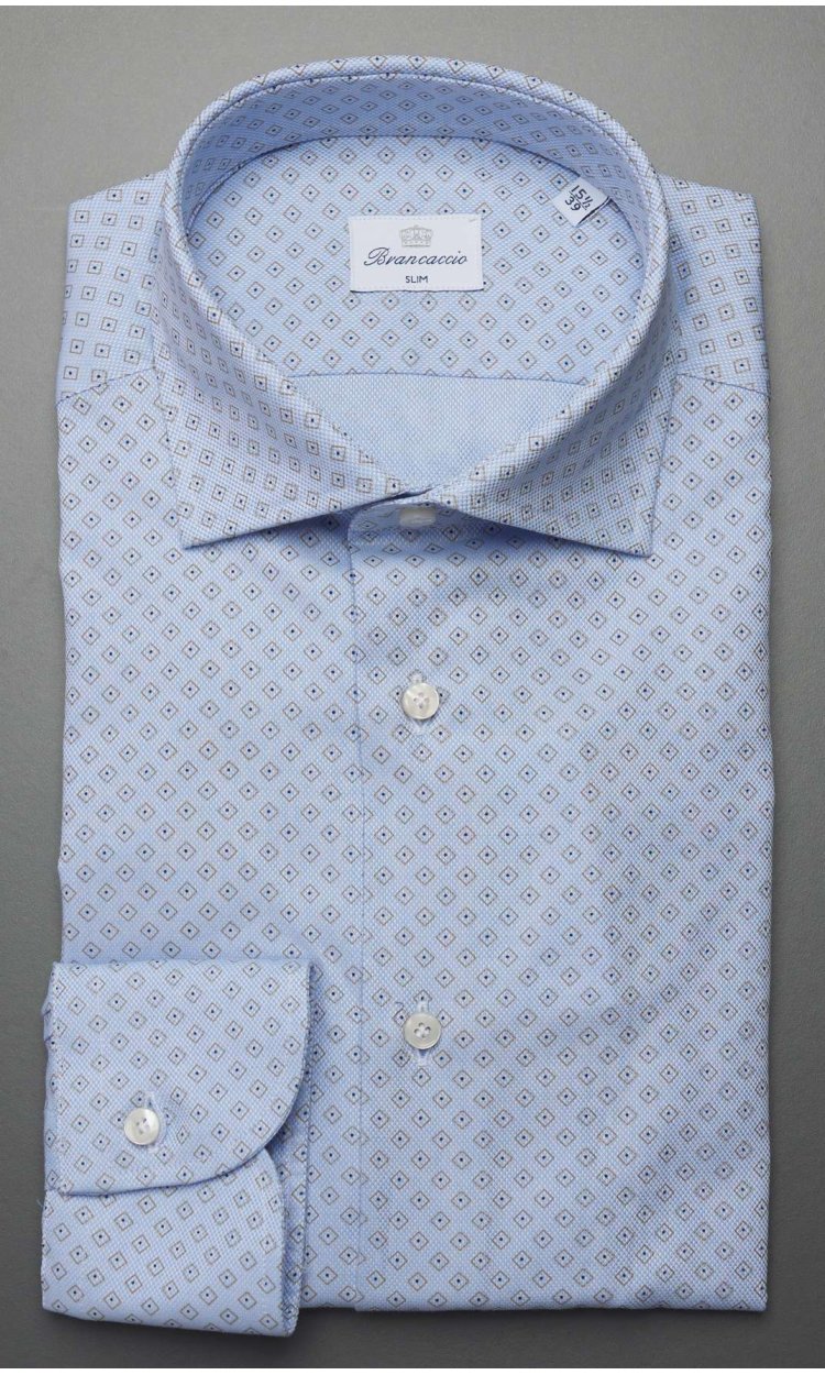 BLU SKY FANTASY SHIRT BRANCACCIO WITH GIÒ NECK