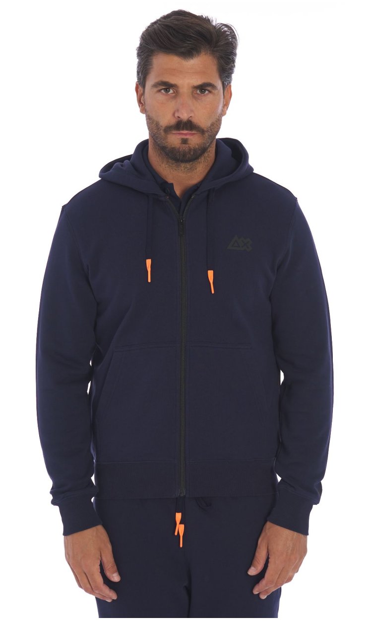 FELPA SUN 68 SPORT CON CAPPUCCIO E ZIP