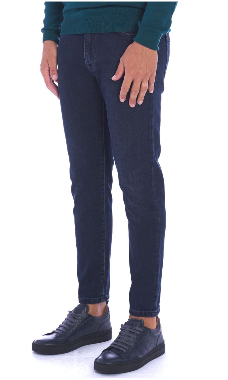 JEANS TELERIA ZED MARK ZIP BLU SCURO LAVATO