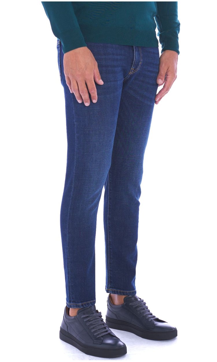 JEANS TELERIA ZED PLATINO MARK ZIP BLU NAVY LAVATO