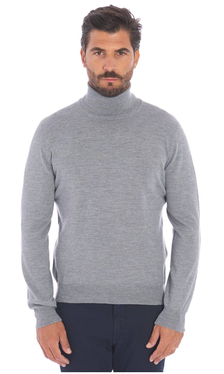 HIGH NECK SWEATER GRAN SASSO PURE EXTRAFINE MERINO WOOL