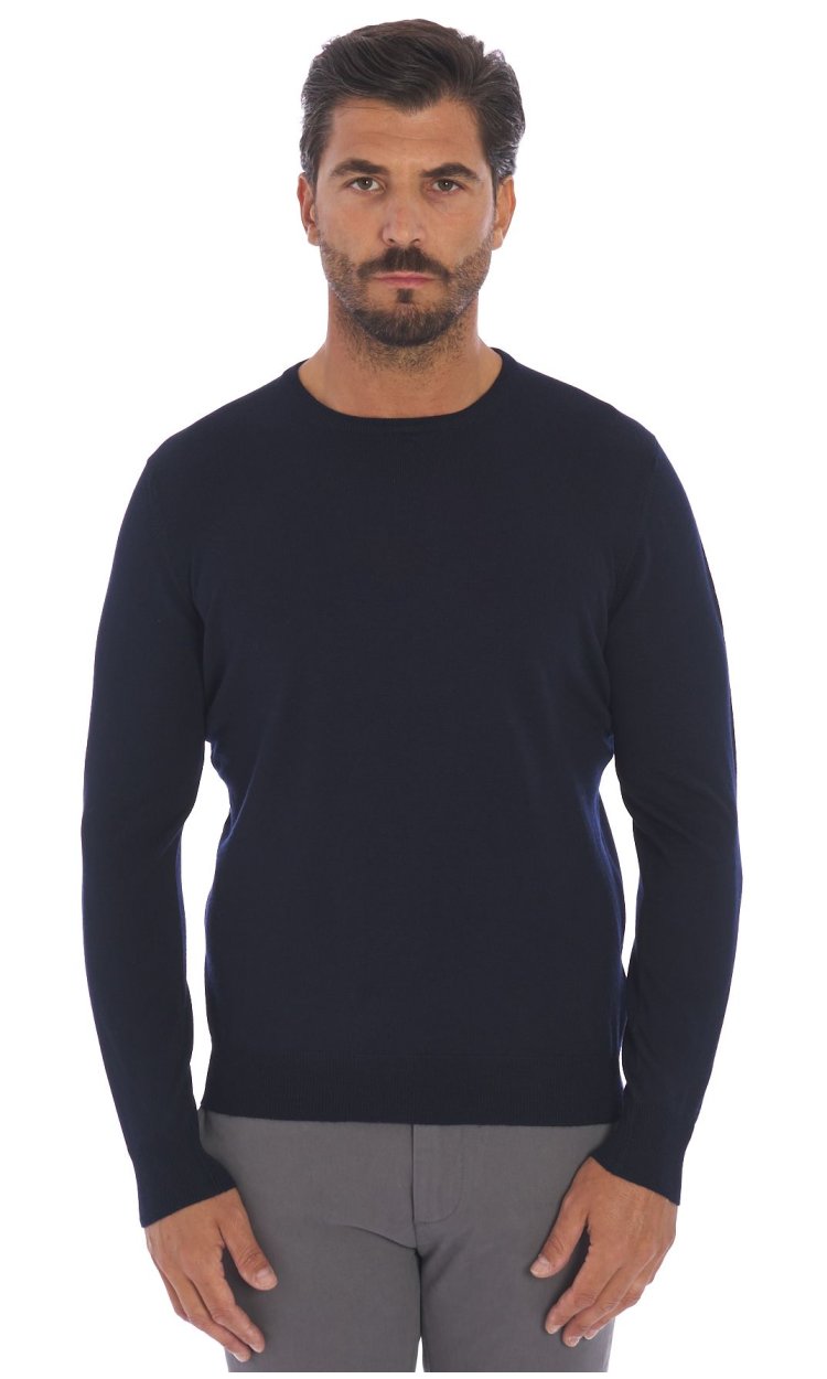 ROUNDNECK SWEATER GRAN SASSO PURE EXTRAFINE MERINO WOOL