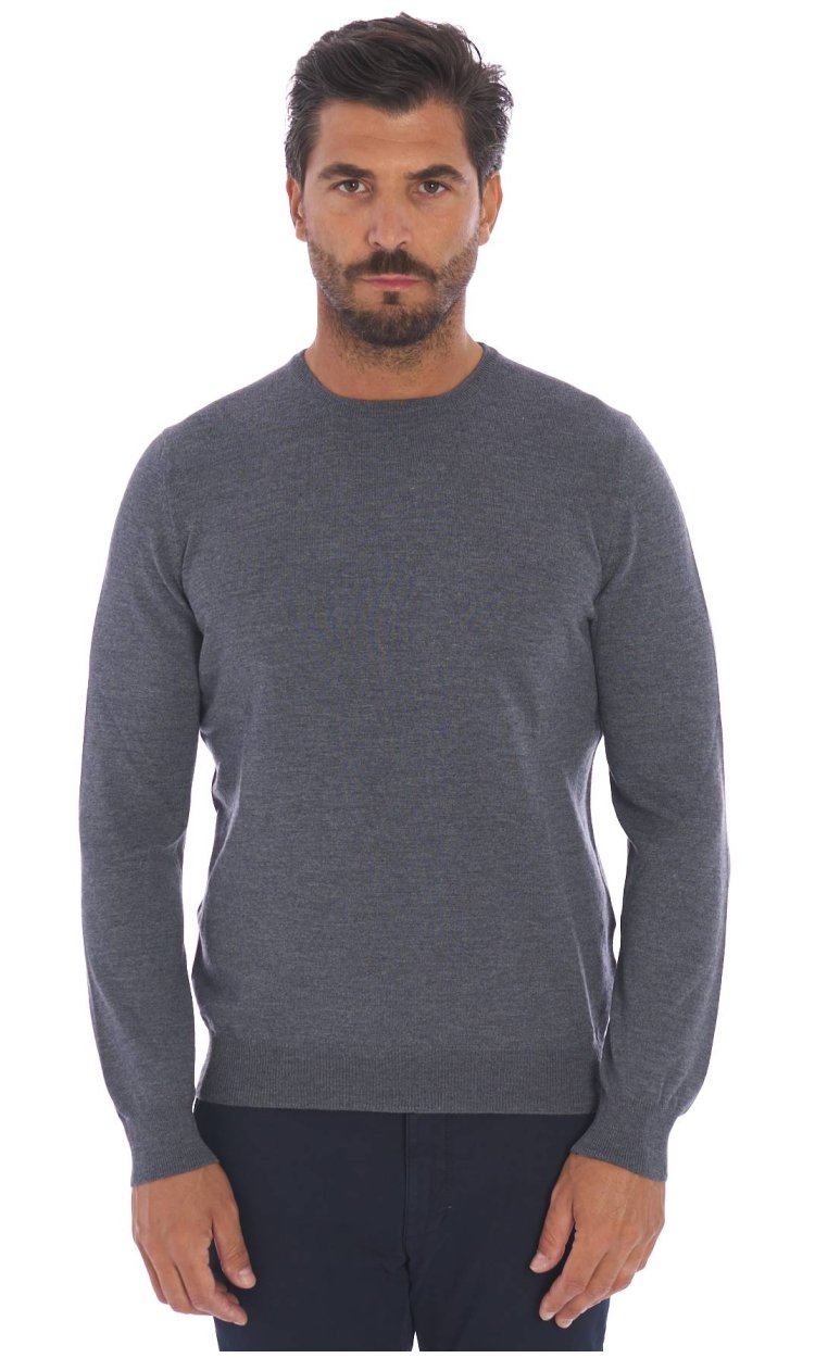 ROUNDNECK SWEATER GRAN SASSO PURE EXTRAFINE MERINO WOOL