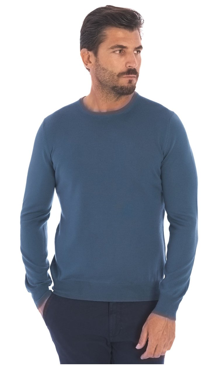 ROUNDNECK SWEATER GRAN SASSO PURE EXTRAFINE MERINO WOOL