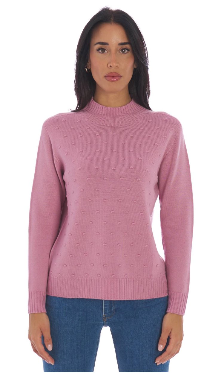 MARIA BELLENTANI HAZELNUT STITCH TURTLENECK SWEATER