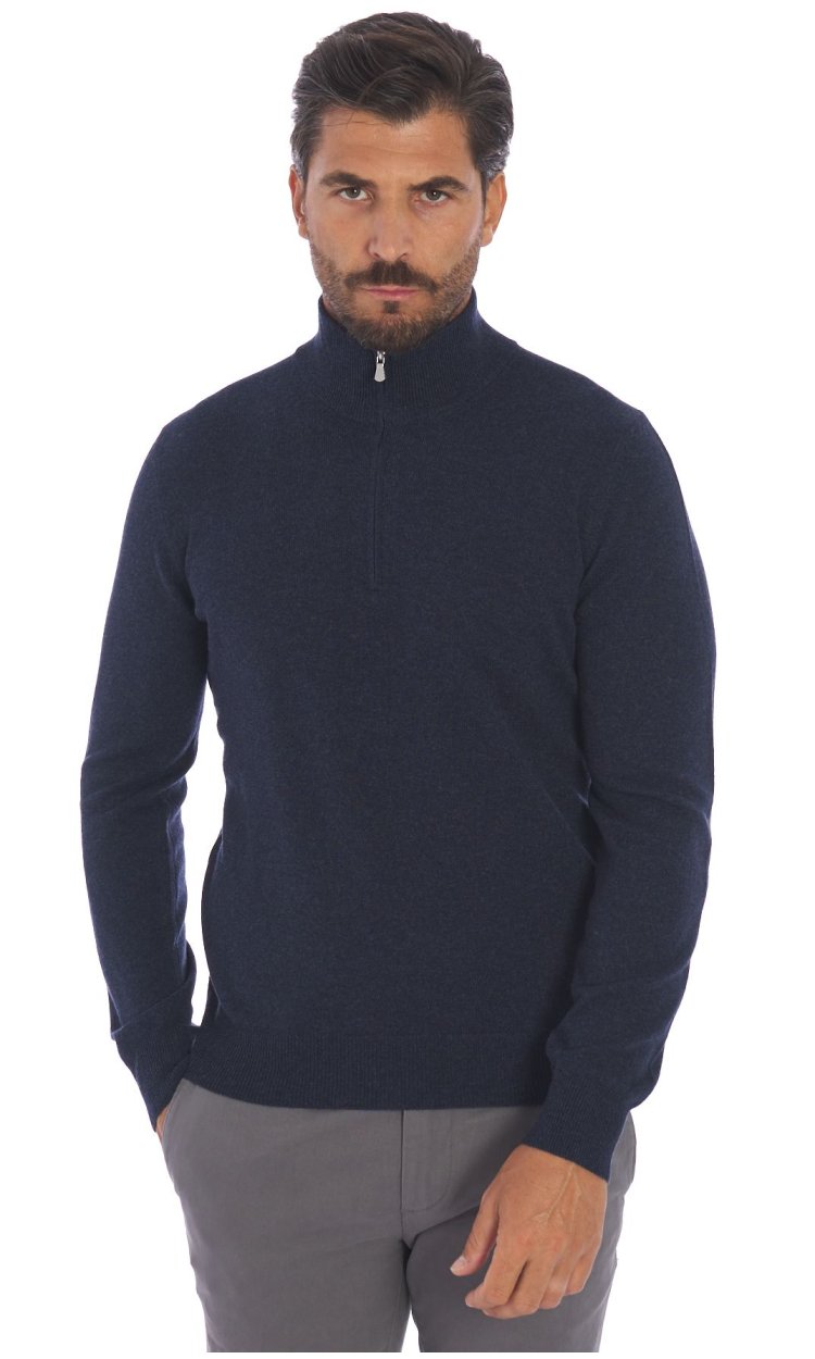 GRAN SASSO WOOL AND CASHMER SWEATER WITH ZIP