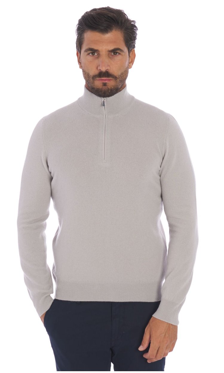 GRAN SASSO WOOL AND CASHMER SWEATER WITH ZIP