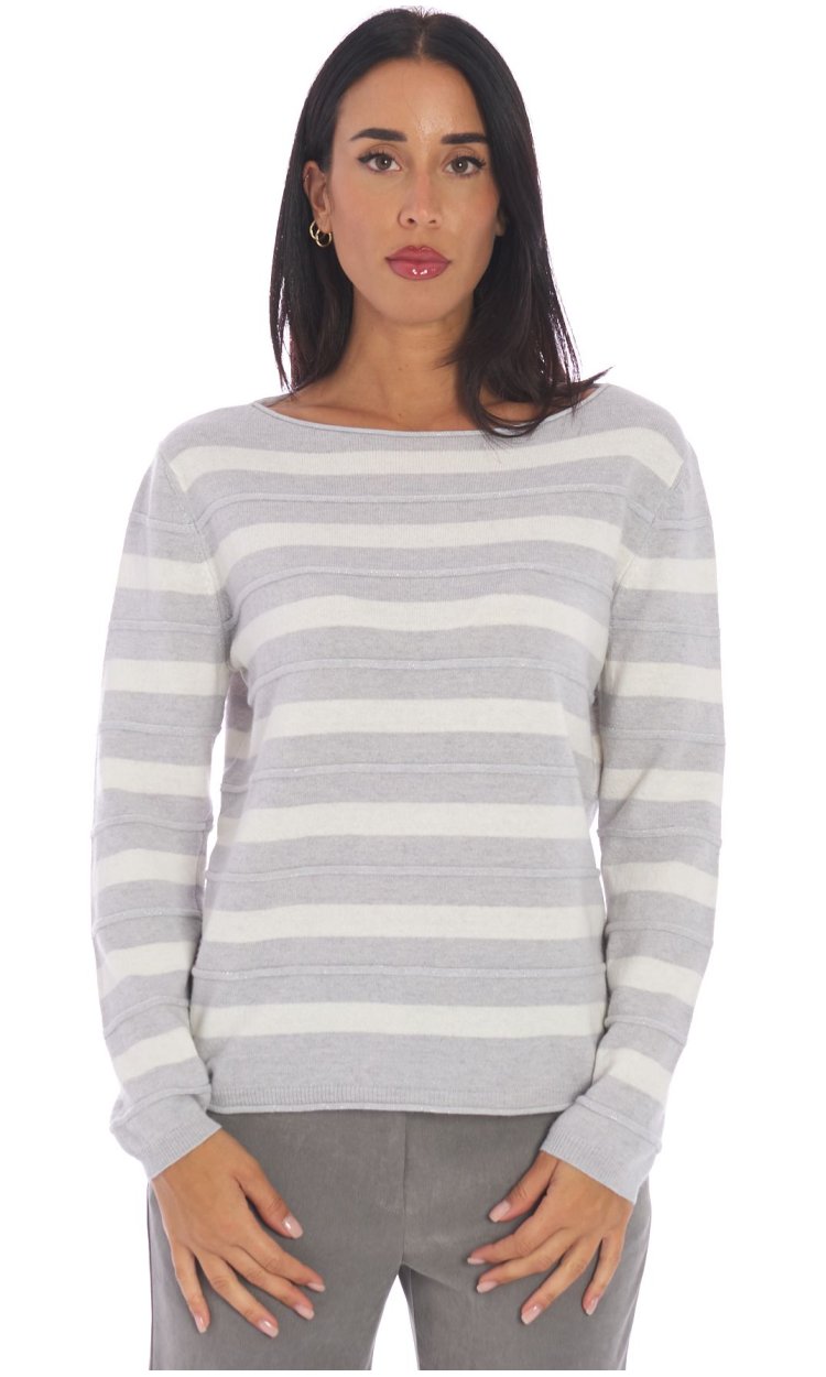 MARIA BELLENTANI STRIPED SWEATER WITH LUREX