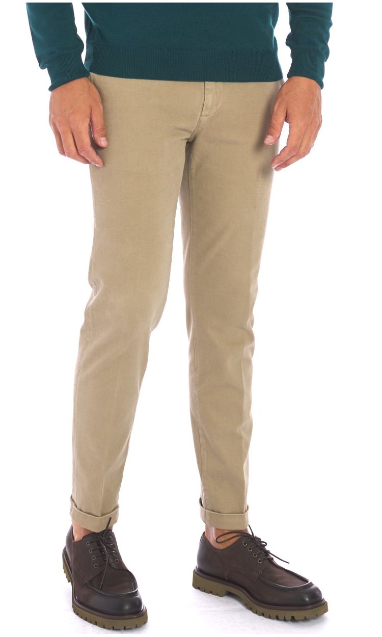 RE HASH WARM TEXTURED CHINO PANTS MUCHA WITH TURN UPS