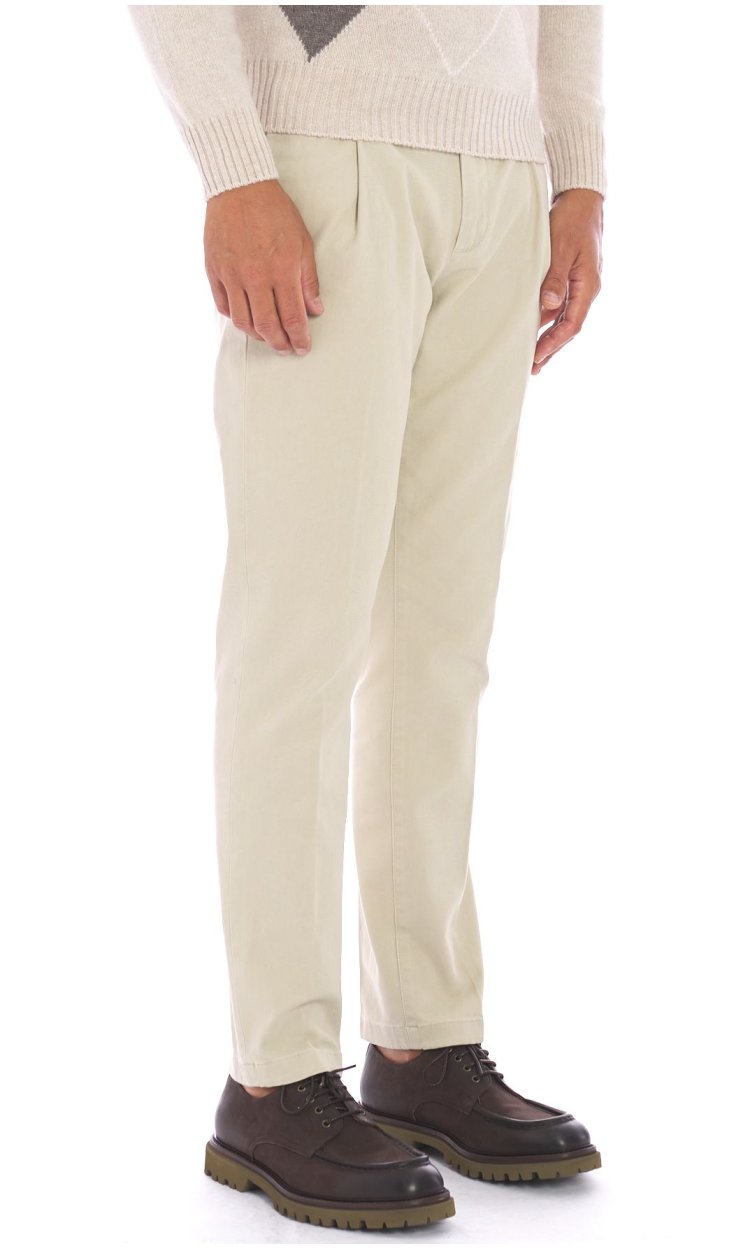 TELERIA ZED PLATINO STRETCH PANTS WITH PINCES - HELMUT