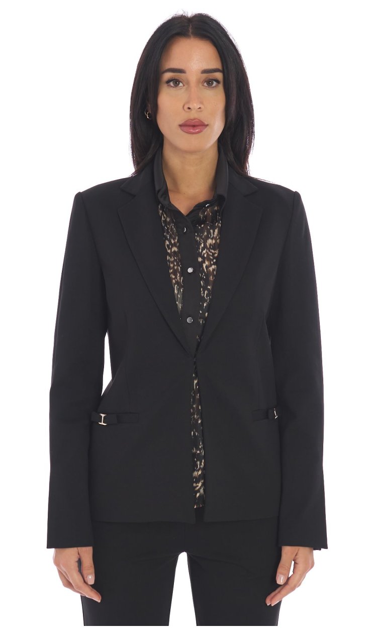 BLACK MILAN STITCH TWINSET JACKET