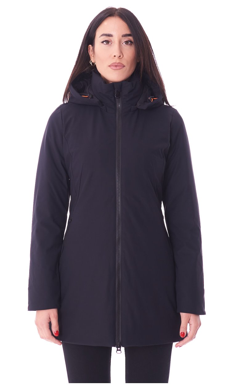 SAVE THE DUCK LONG DOWN JACKET WITH HOOD LILA