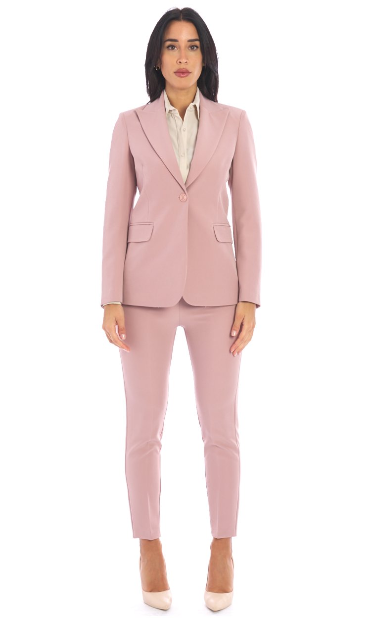 WHITE WISE SINGLE BREASTED PINK SUIT WITH CIGARETTE TROUSERS