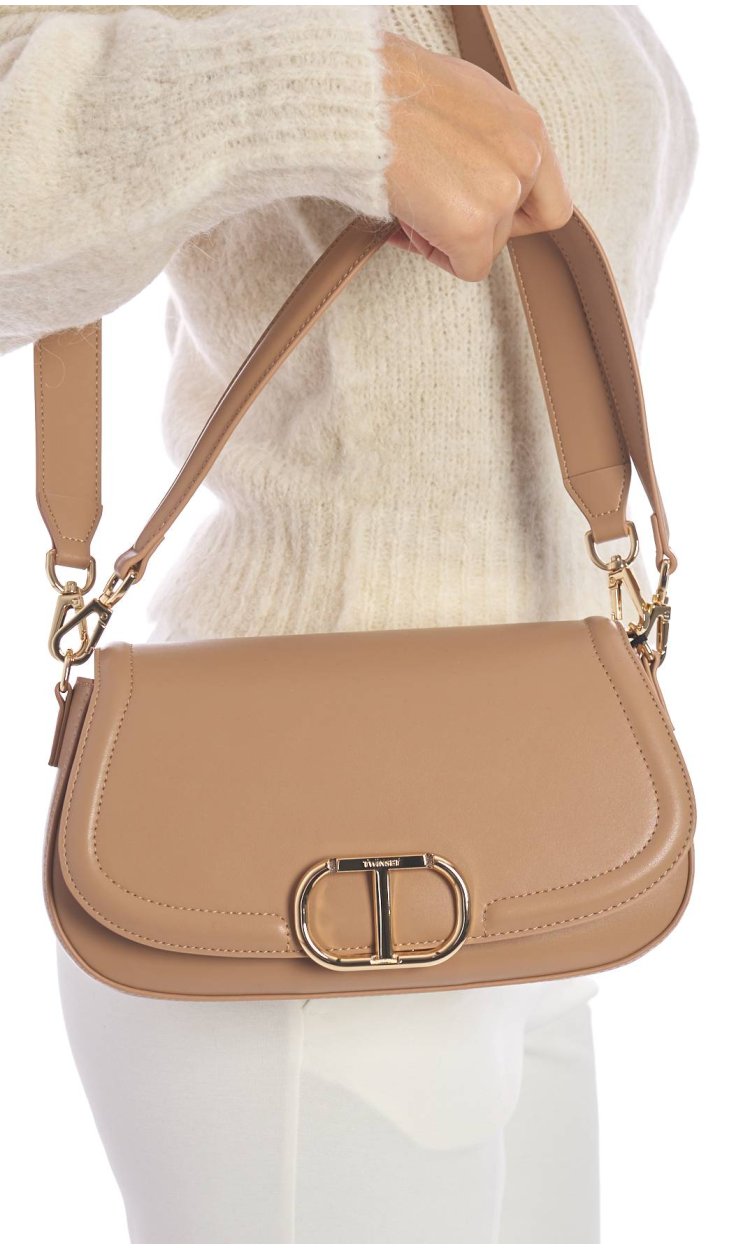 TWINSET SHOULDER BAG WITH OVAL LOGO BRERA MODEL