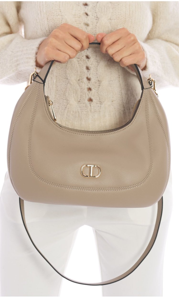 TWINSET HOBO BAG WITH OVAL LOGO