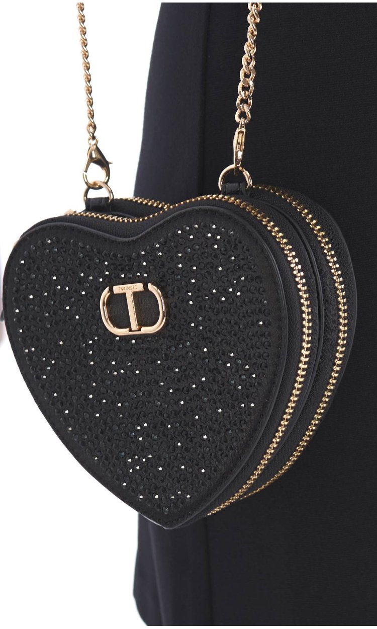 MINI BORSA TWINSET A CUORE CON STRASS