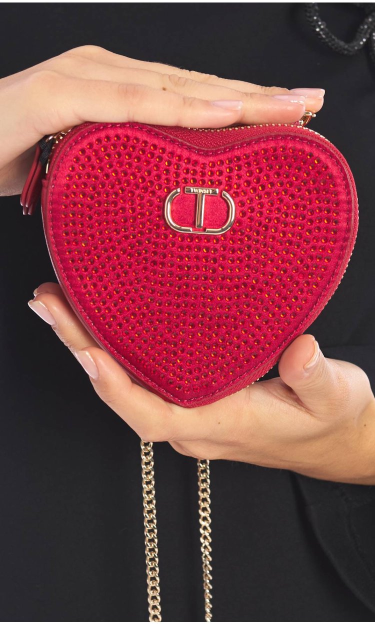 MINI BORSA TWINSET A CUORE CON STRASS