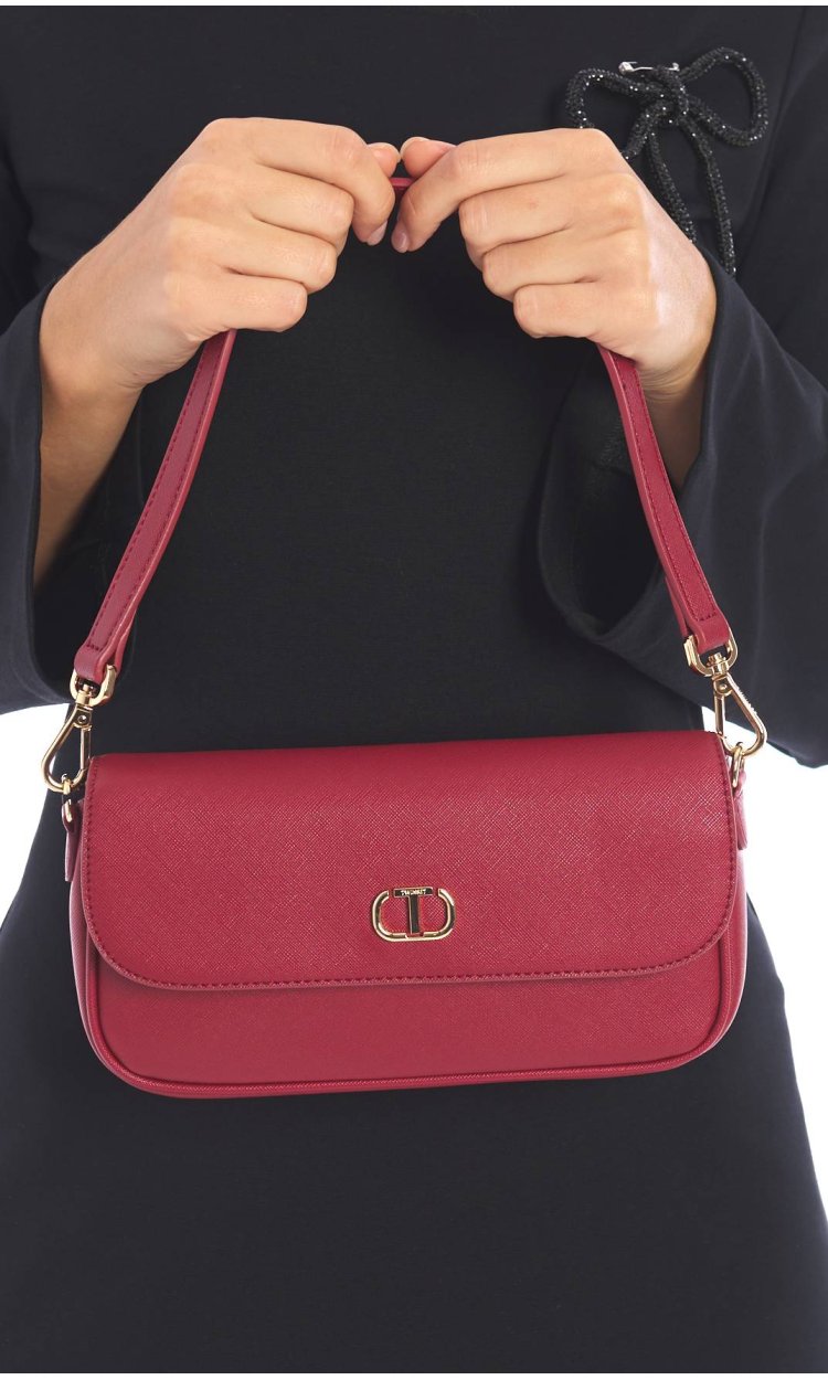 MINI SHOULDER BAG TWINSET IN SAFFIANO WITH OVAL LOGO