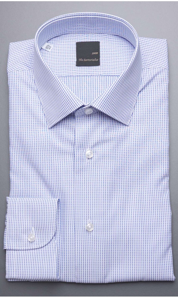 CAMICIA THE SARTORIALIST A RIGHE IRREGOLARI CELESTE