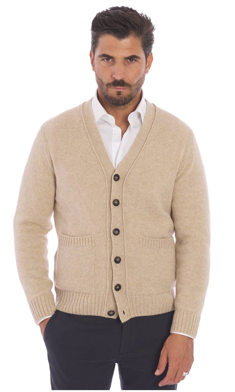 HUNT GALLERY CARDIGAN IN PURE WOOL