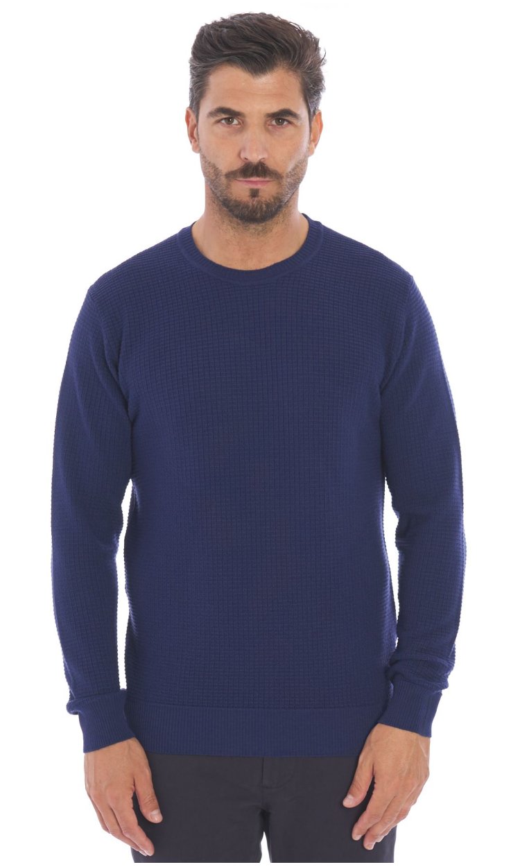 PRIVATI FIRENZE CREW NECK SWEATER IN WORKED MERINO WOOL