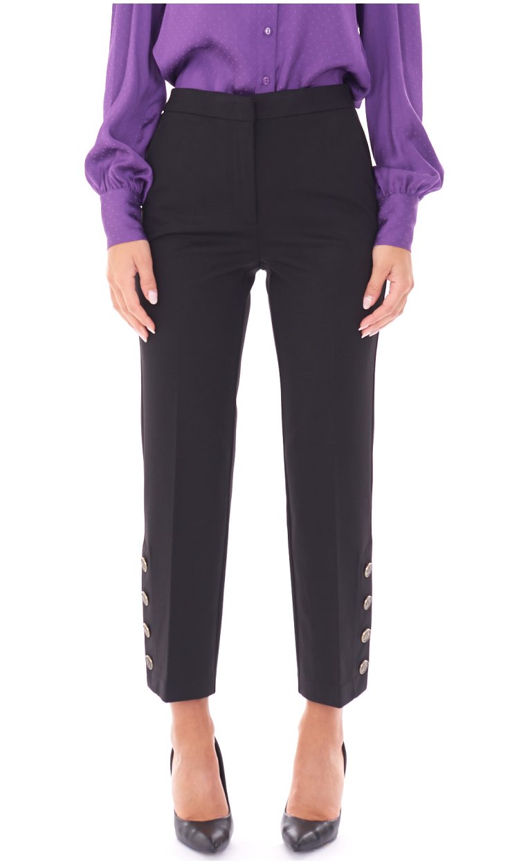 TWINSET TROUSERS WITH BUTTONS AT THE ANKLE