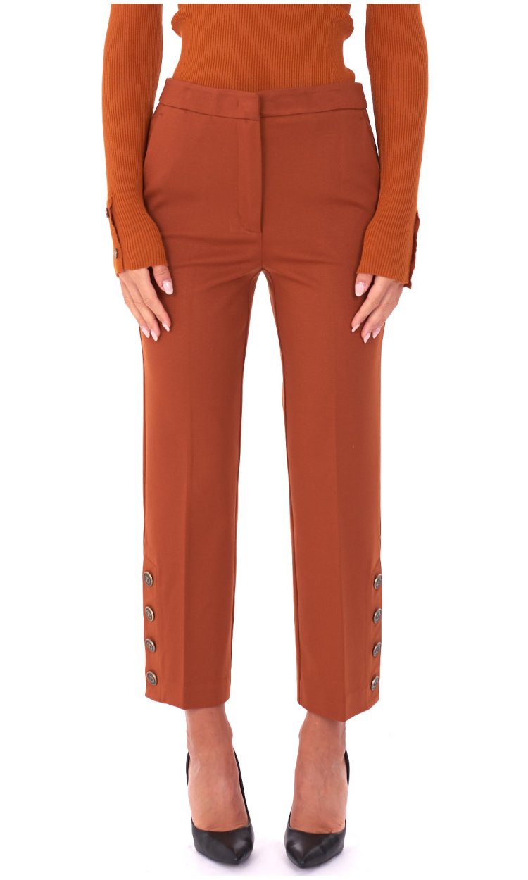 TWINSET TROUSERS WITH BUTTONS AT THE ANKLE