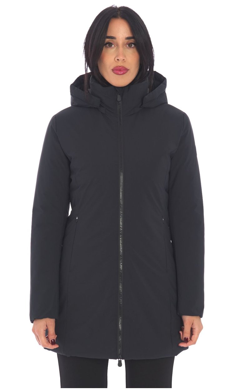 SAVE THE DUCK LONG DOWN JACKET WITH HOOD BLACK RACHEL